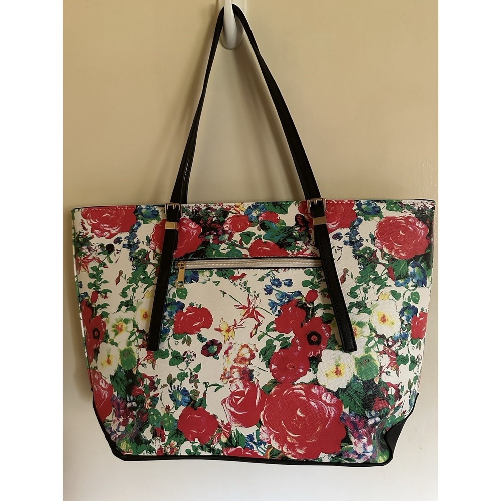 Large Floral Purse Bag Tote Unbranded Faux Leather NWT